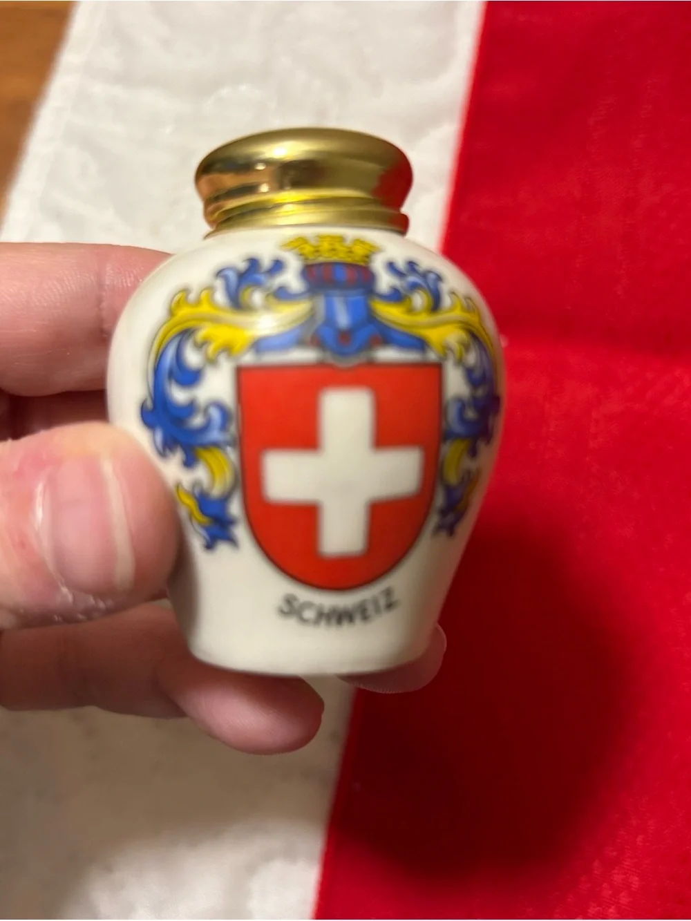 Brach Made in Germany Porcelain Miniature - White with Floral Accent